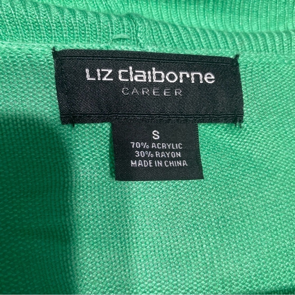 Liz Claiborne Open Drape Cardigan Women's Sz S Seafoam Green Business Casual - Picture 2 of 10